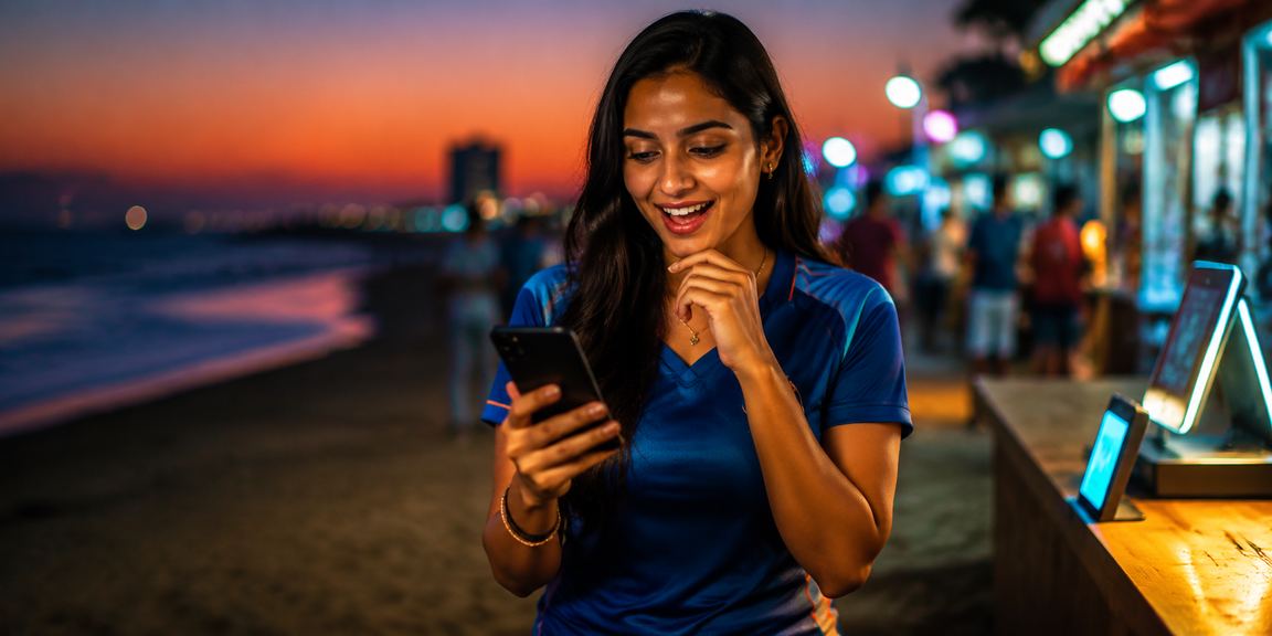 Night market scene in Chennai with sports betting