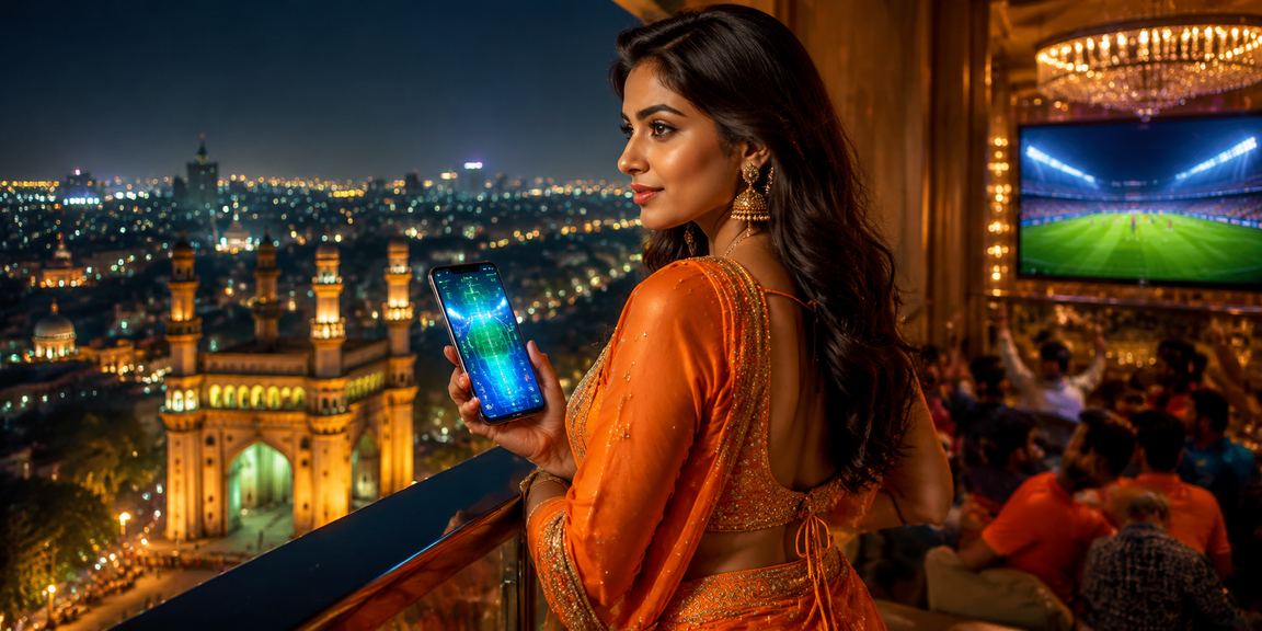 Young Indian woman playing Teen Patti on mobile at home